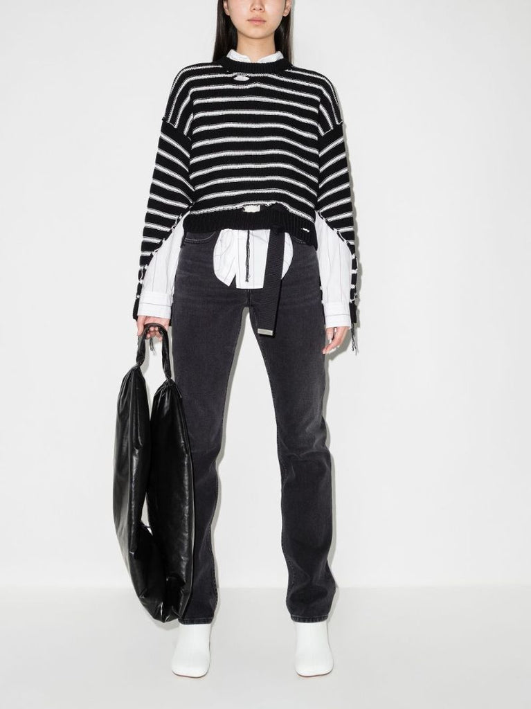 Distressed Striped Sweater