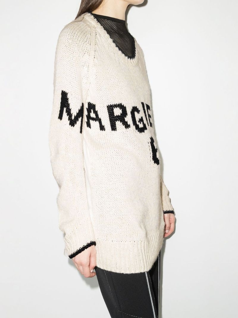Scoop Neck Logo Sweater
