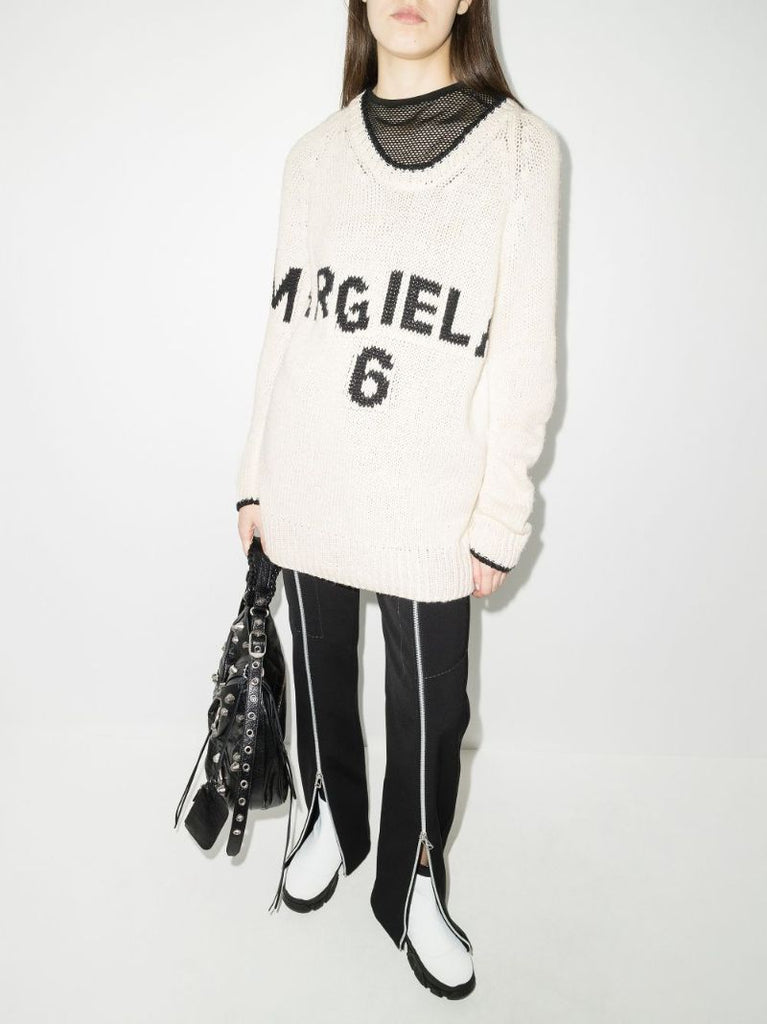 Scoop Neck Logo Sweater
