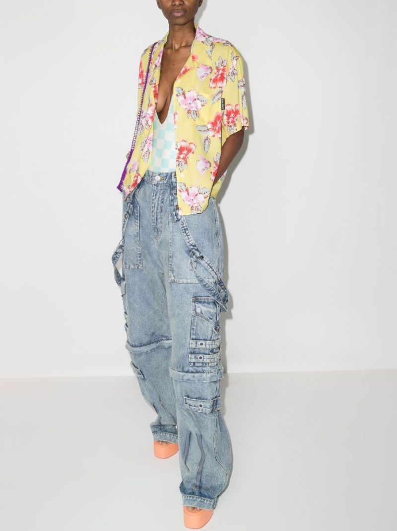 Hibiscus Print Bowling Shirt