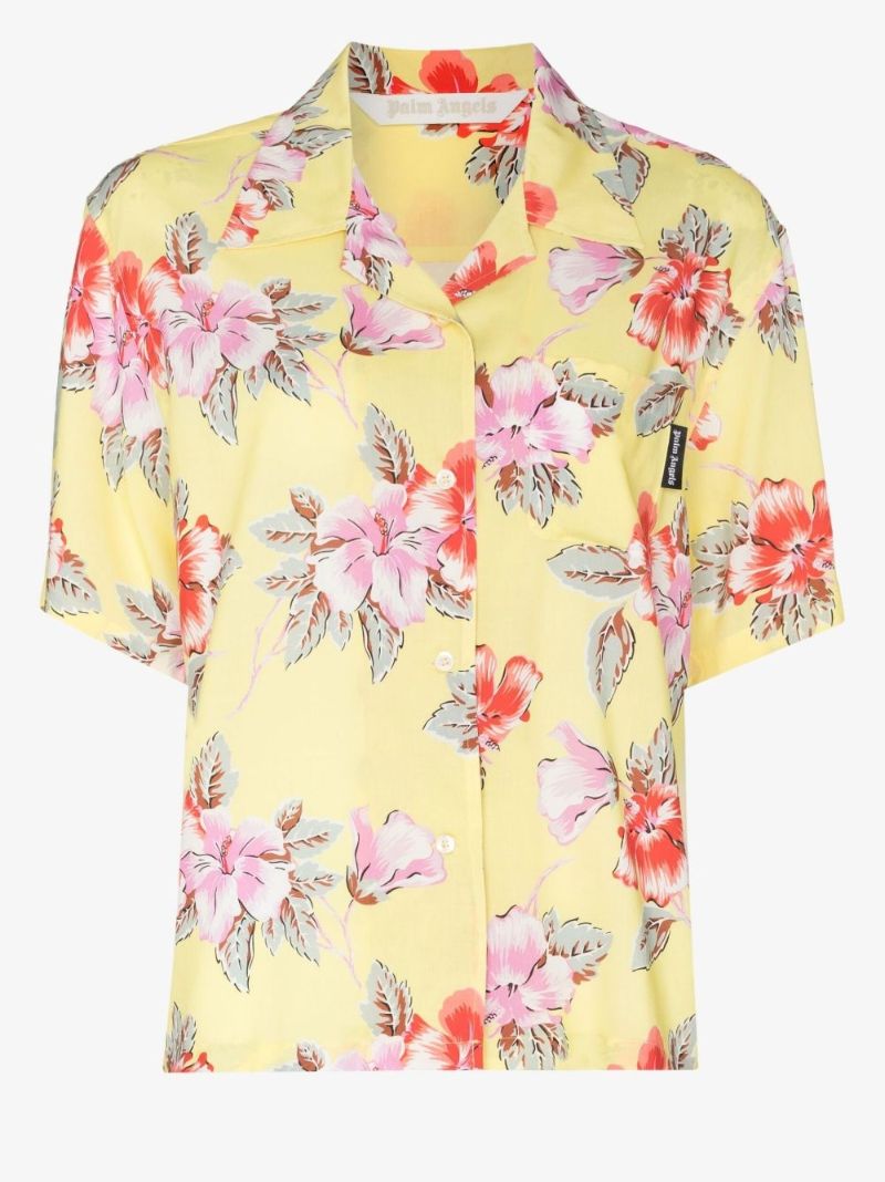 Hibiscus Print Bowling Shirt