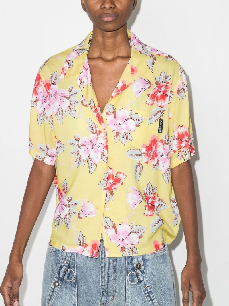 Hibiscus Print Bowling Shirt