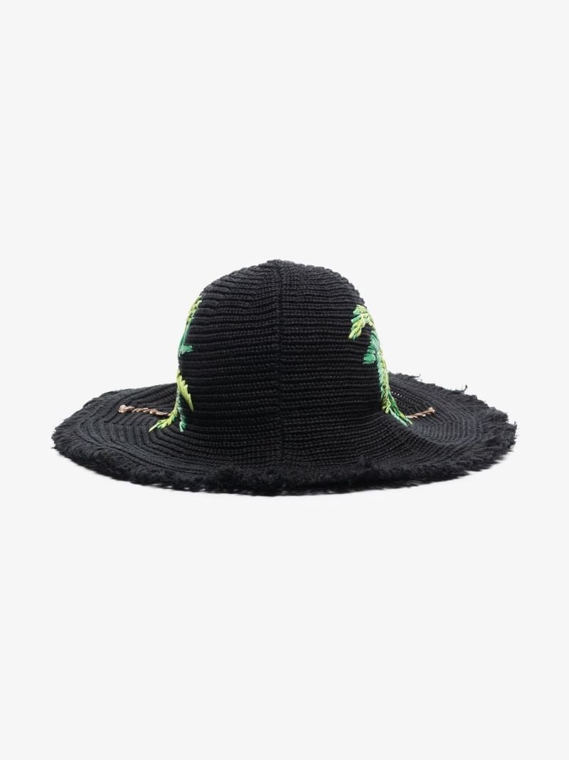 Black Palms Logo Raffia Hat