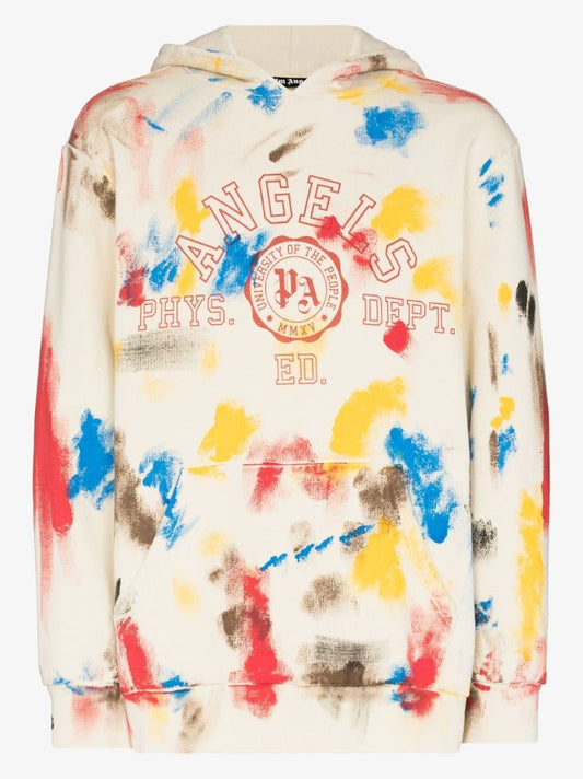 Painted College Logo Cotton Hoodie