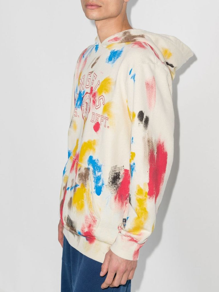 Painted College Logo Cotton Hoodie
