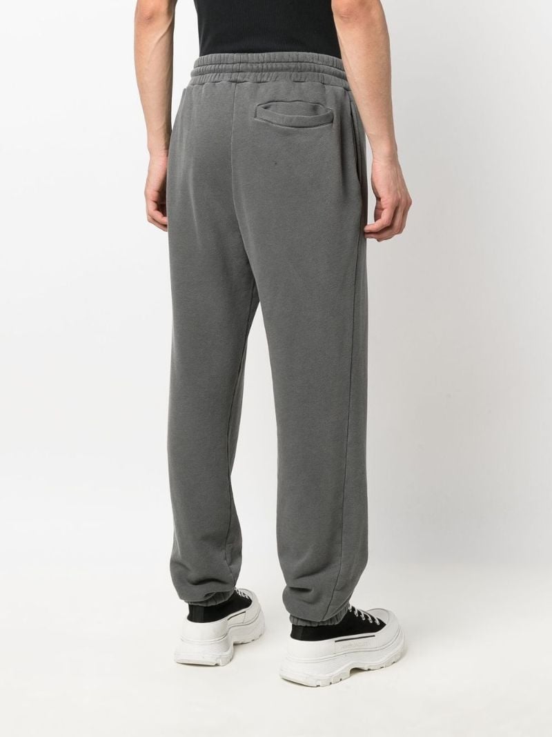 Grey Curved Logo Cotton Track Pants
