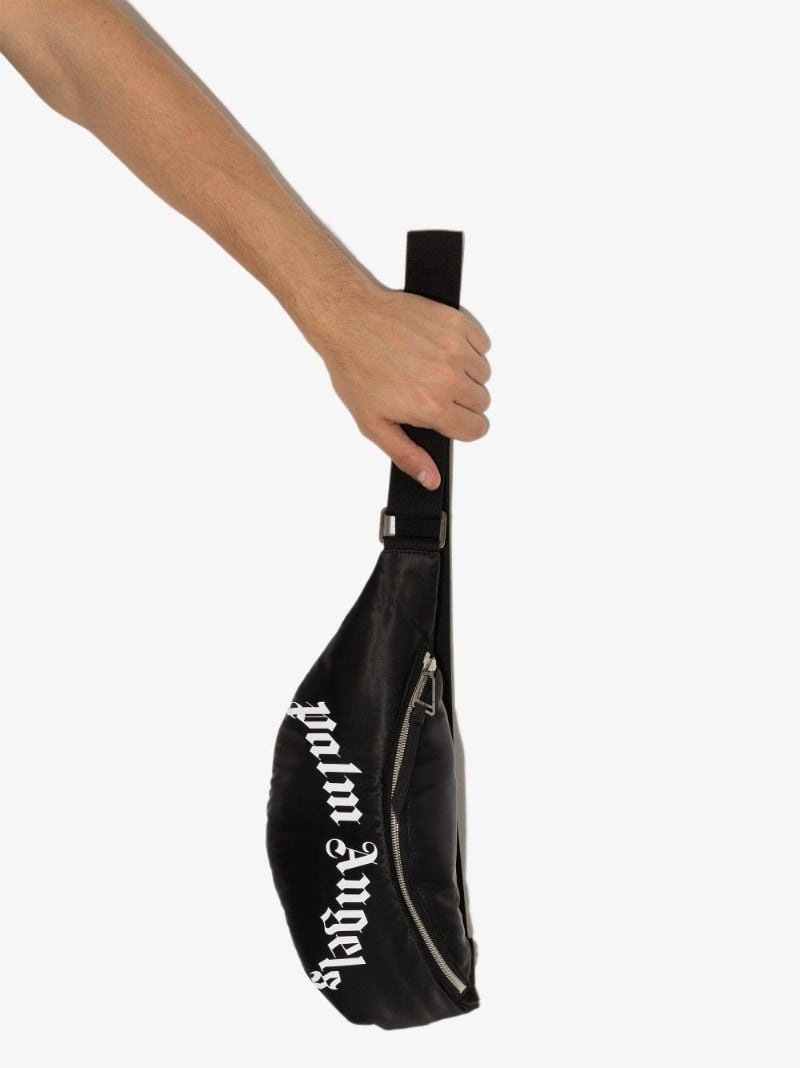 Black Logo Print Cross Body Bag