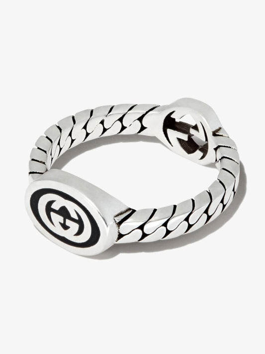Sterling Silver Interlocking Chain Ring