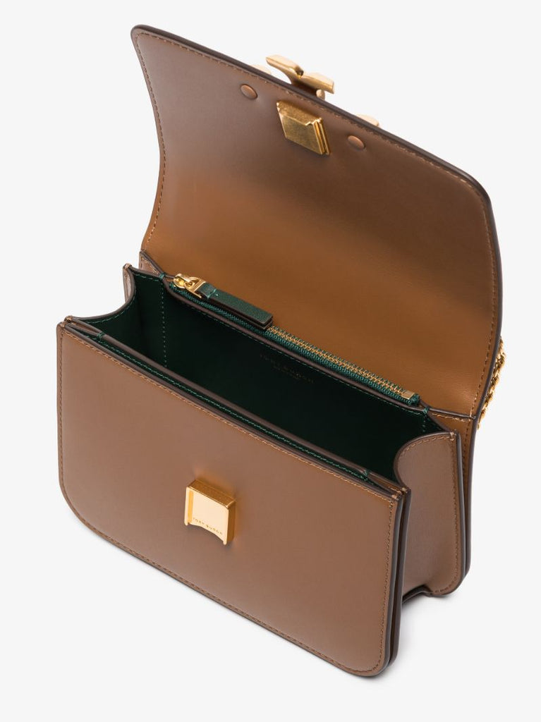 Brown Eleanor Small Leather Shoulder Bag