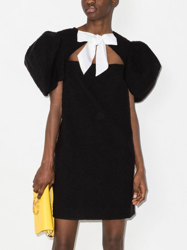 Puff Sleeve BouclÃ_x0083_Â© Mini Dress