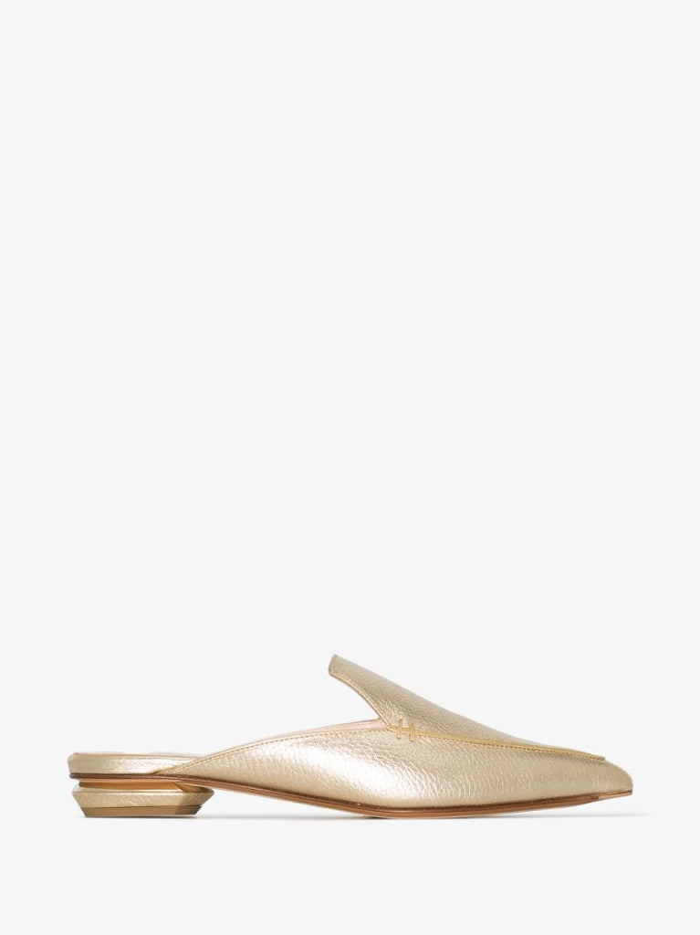 Gold Beya Leather Mules
