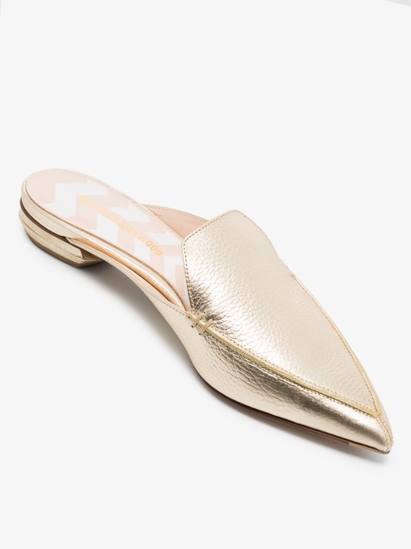 Gold Beya Leather Mules