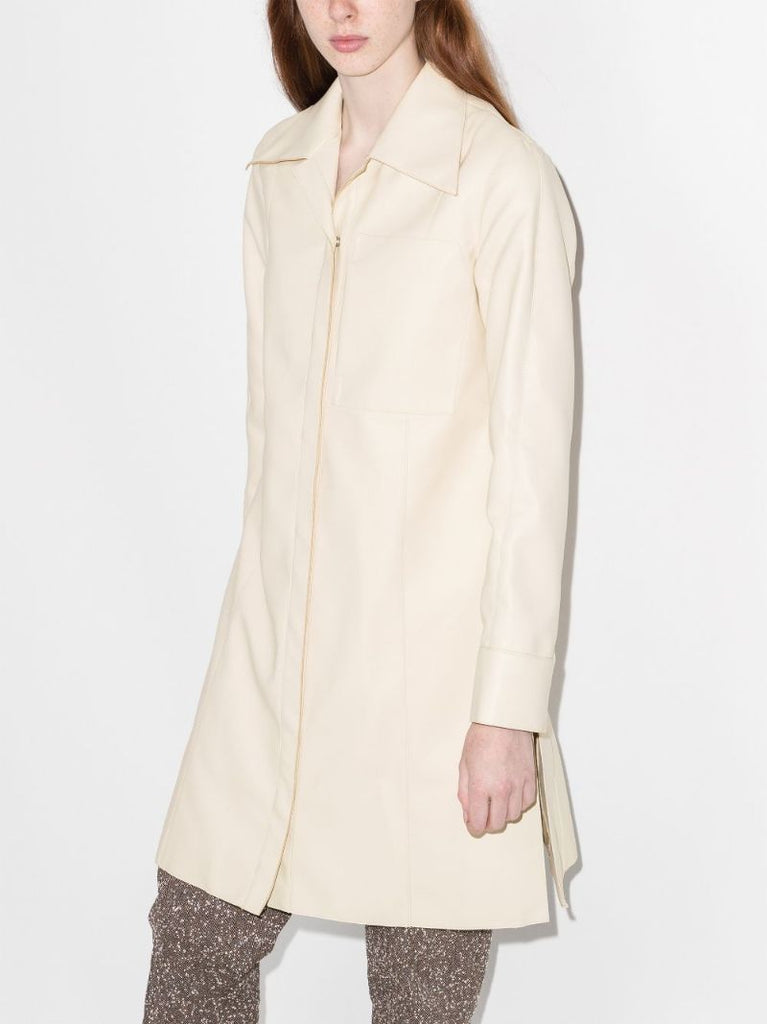 Faux Leather Long Shirt