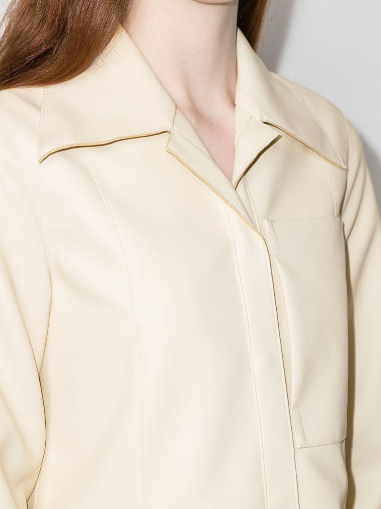 Faux Leather Long Shirt