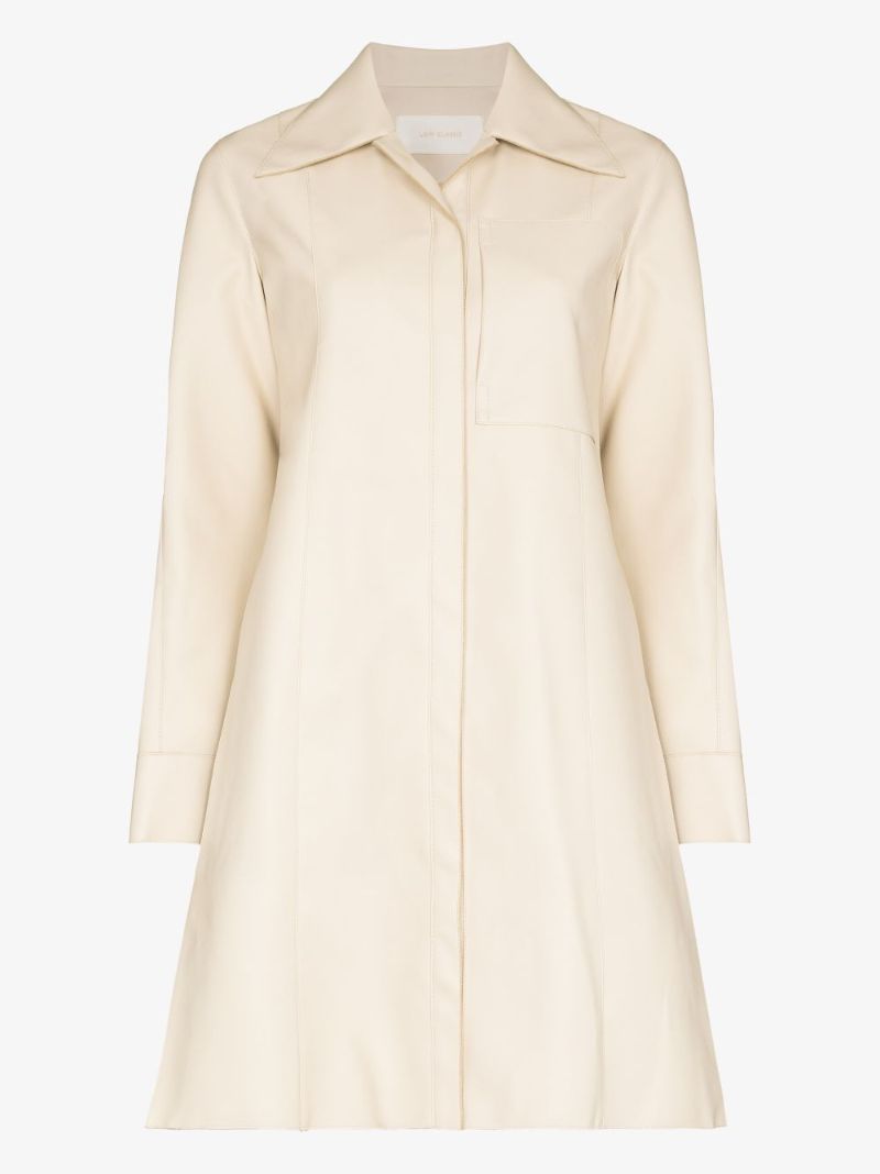 Faux Leather Long Shirt