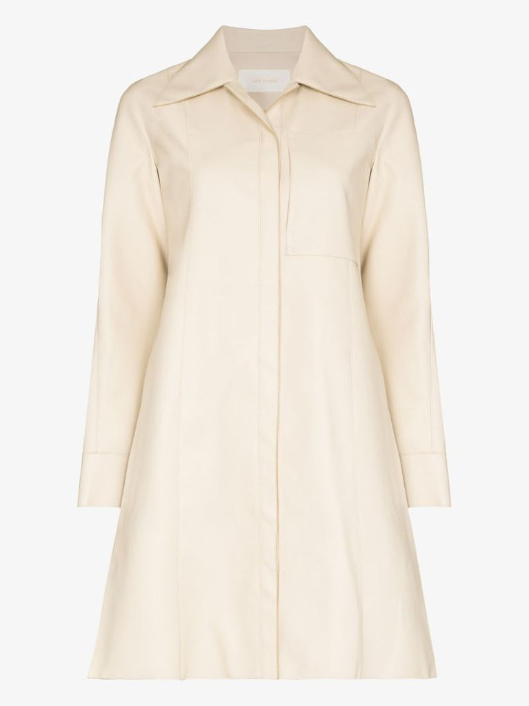 Faux Leather Long Shirt