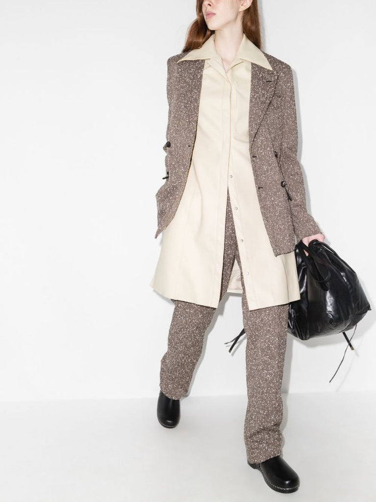 Faux Leather Long Shirt
