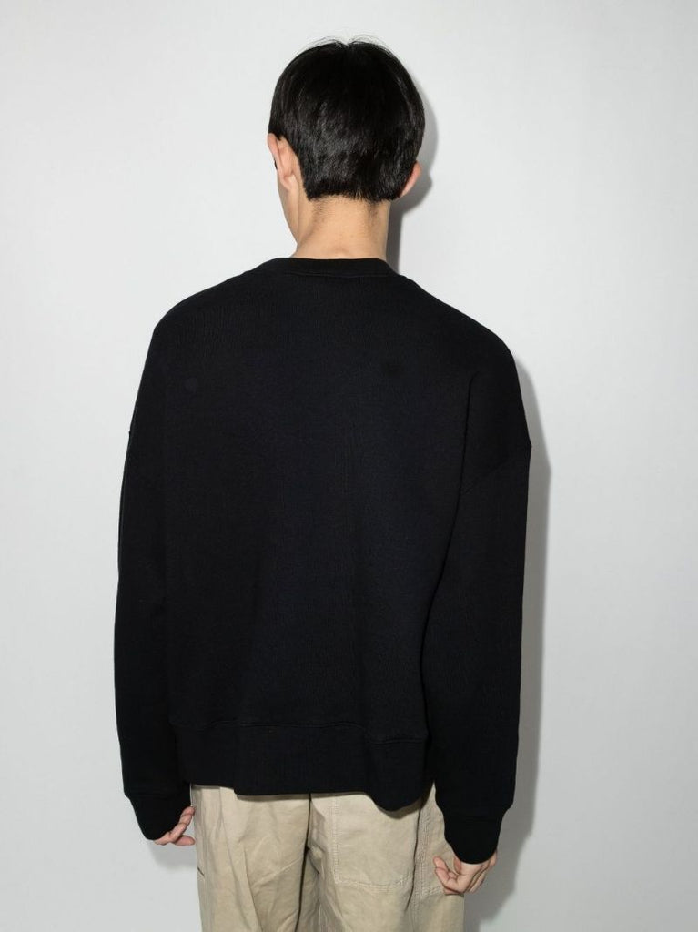 Black Parrot Logo Embroidered Cotton Sweatshirt