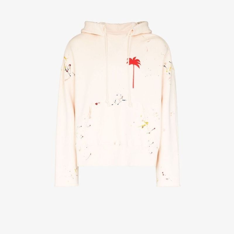 Palm Paint Splatter Print Hoodie