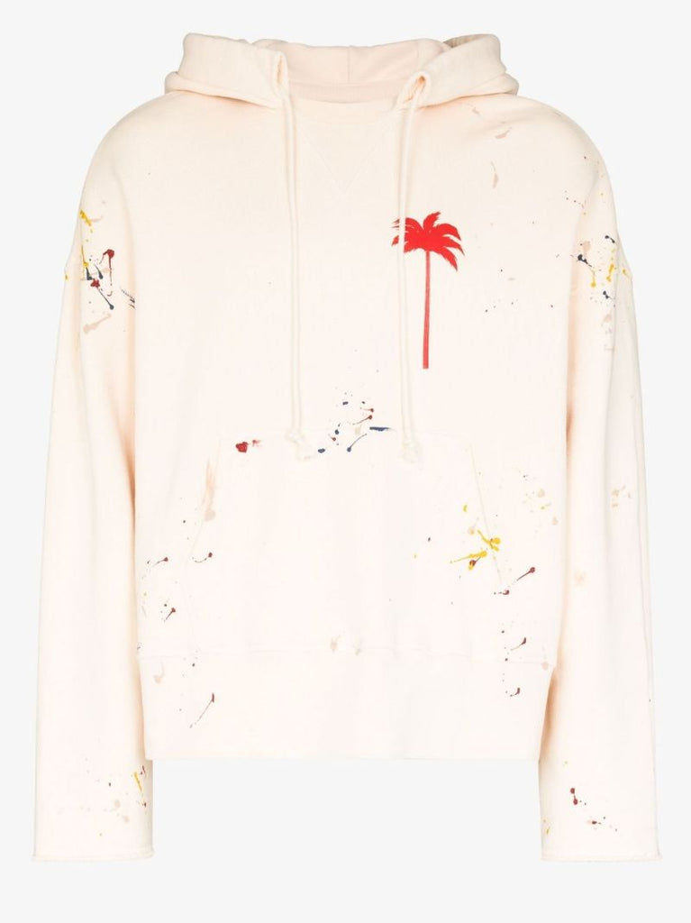 Palm Paint Splatter Print Hoodie