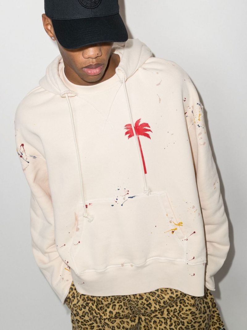 Palm Paint Splatter Print Hoodie