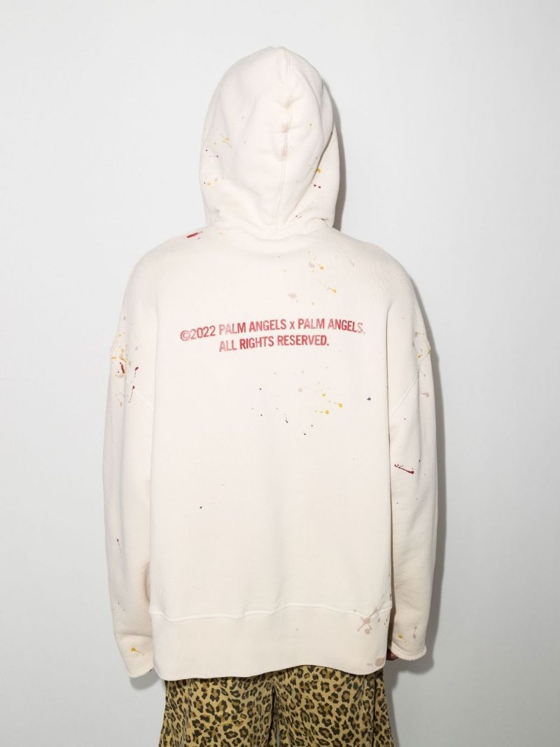 Palm Paint Splatter Print Hoodie
