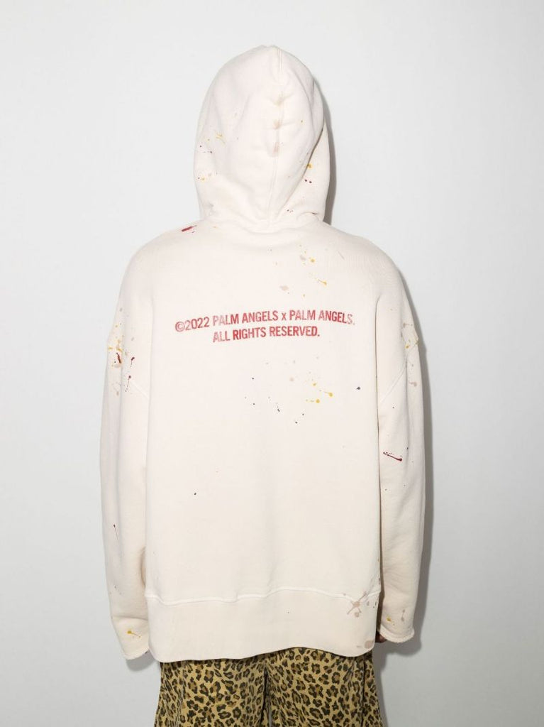 Palm Paint Splatter Print Hoodie