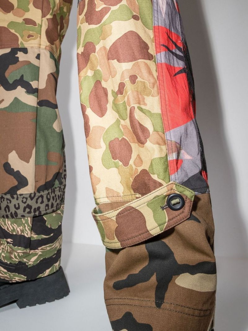 Panelled Mix Cotton Cargo Trousers