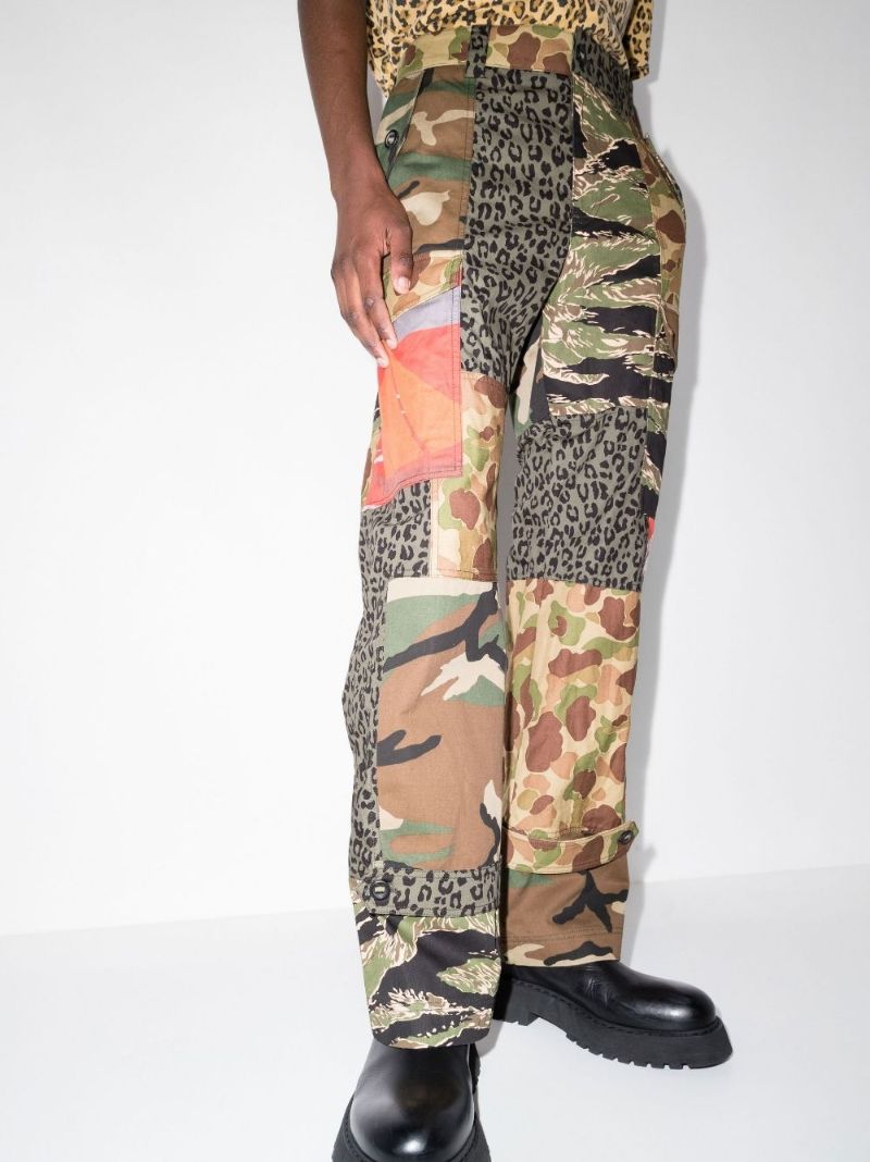 Panelled Mix Cotton Cargo Trousers