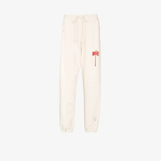Painted Palm Tree Cotton Track Pants