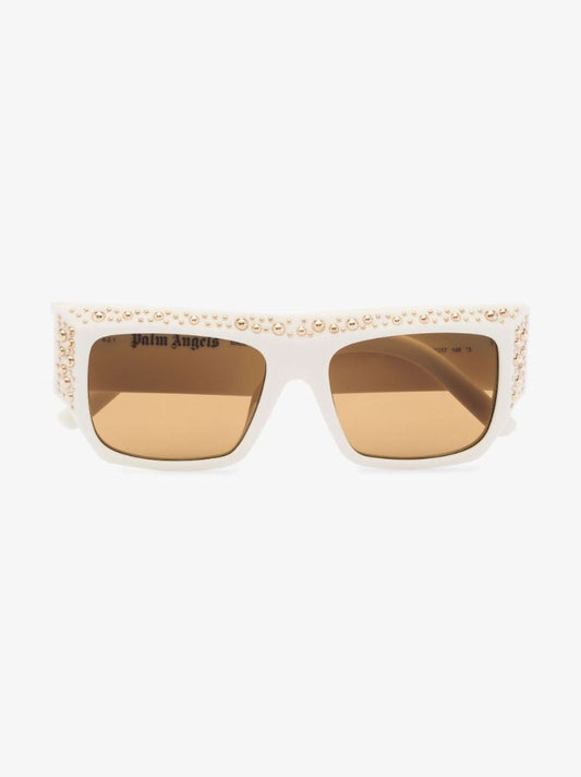 Neutral Casablanca StuddedÃ_x0082_Â rectangle Sunglasses