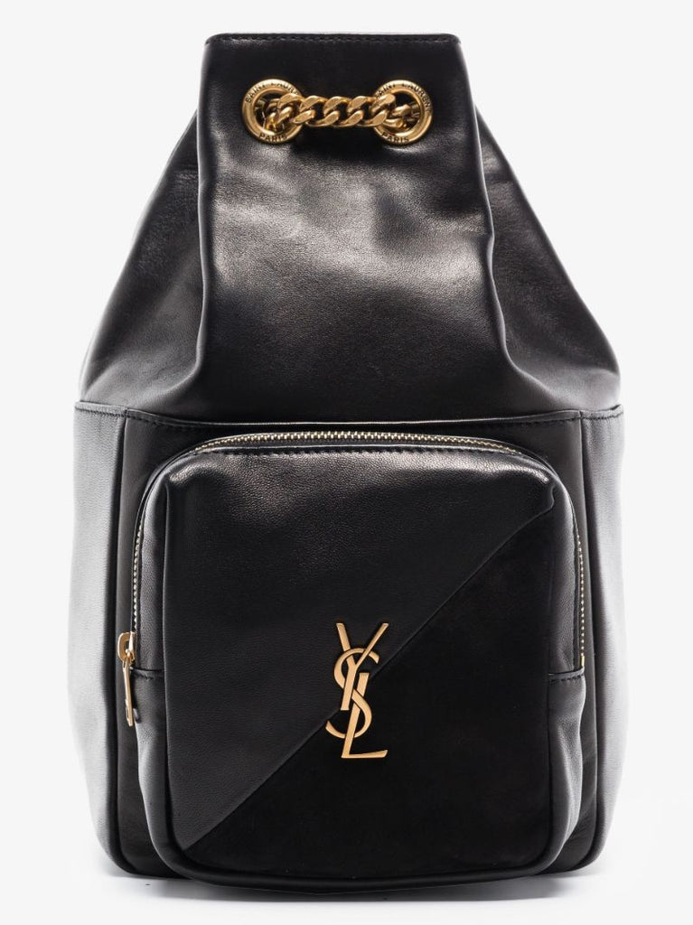 Black Jamie CarrÃ_x0083_Â© Rive Gauche Leather Backpack