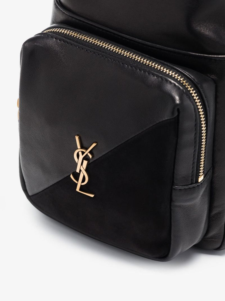 Black Jamie CarrÃ_x0083_Â© Rive Gauche Leather Backpack