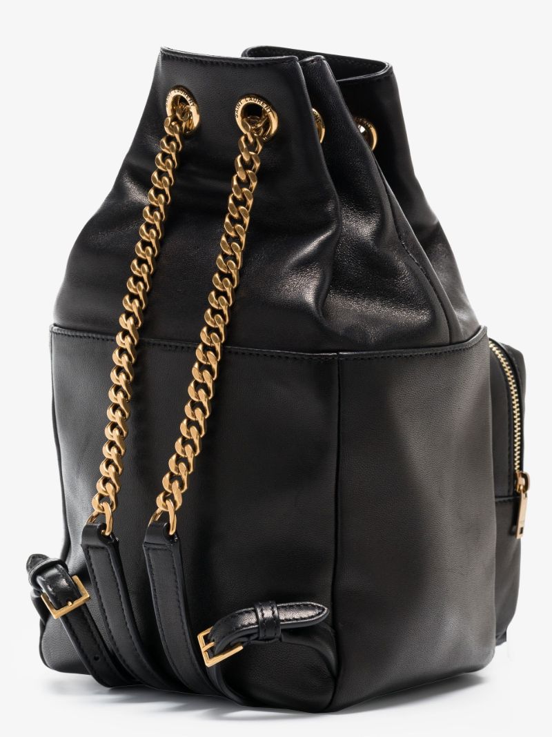 Black Jamie CarrÃ_x0083_Â© Rive Gauche Leather Backpack