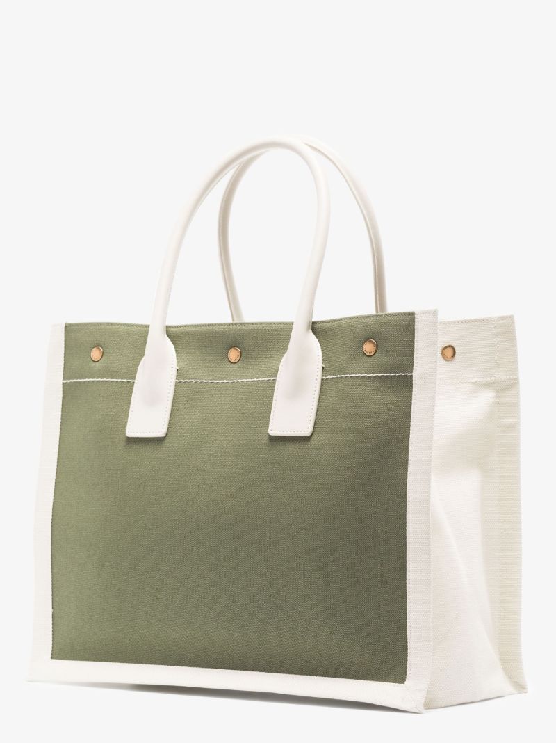 Green Rive Gauche Canvas Tote Bag