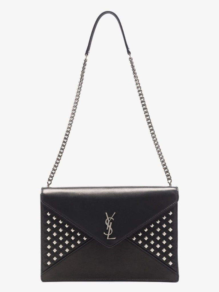 Black Gaby Studded Leather Shoulder Bag