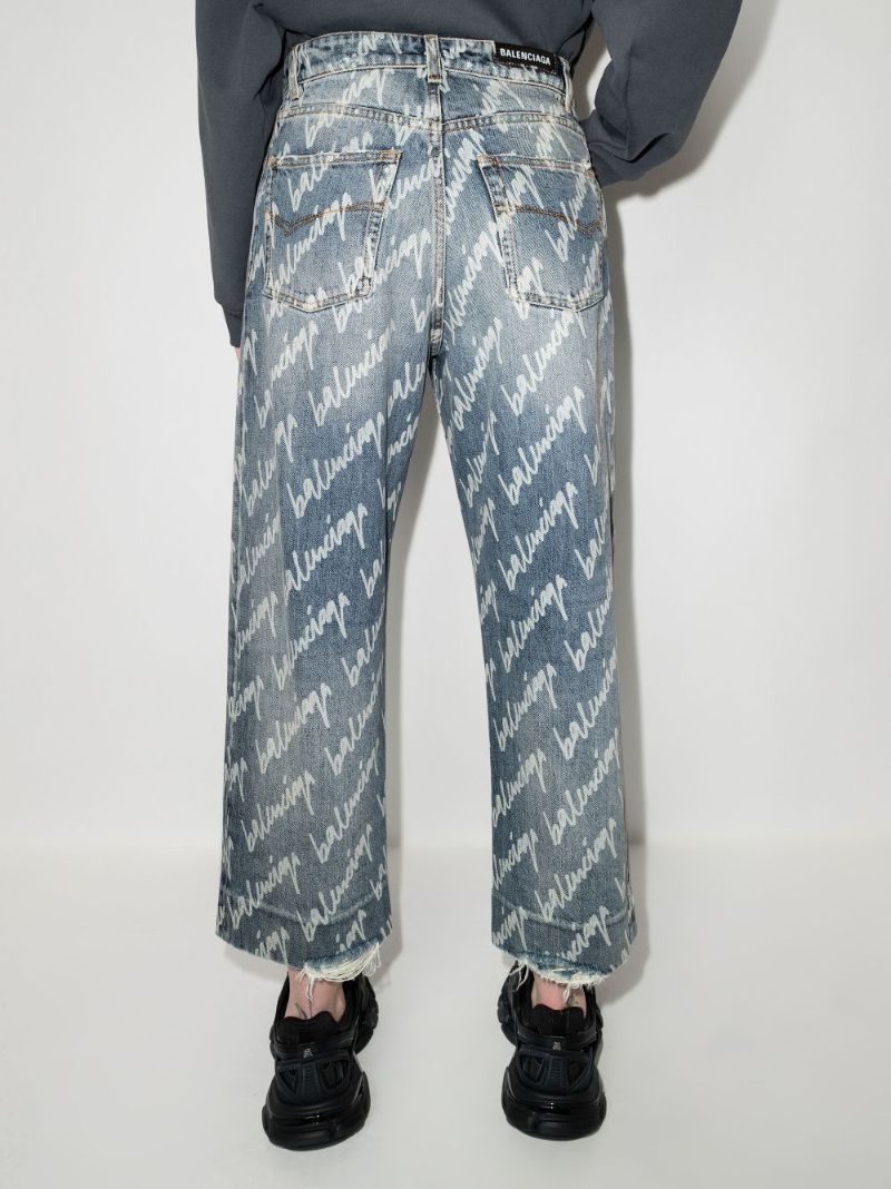 Logo Straight Leg Cropped Jeans