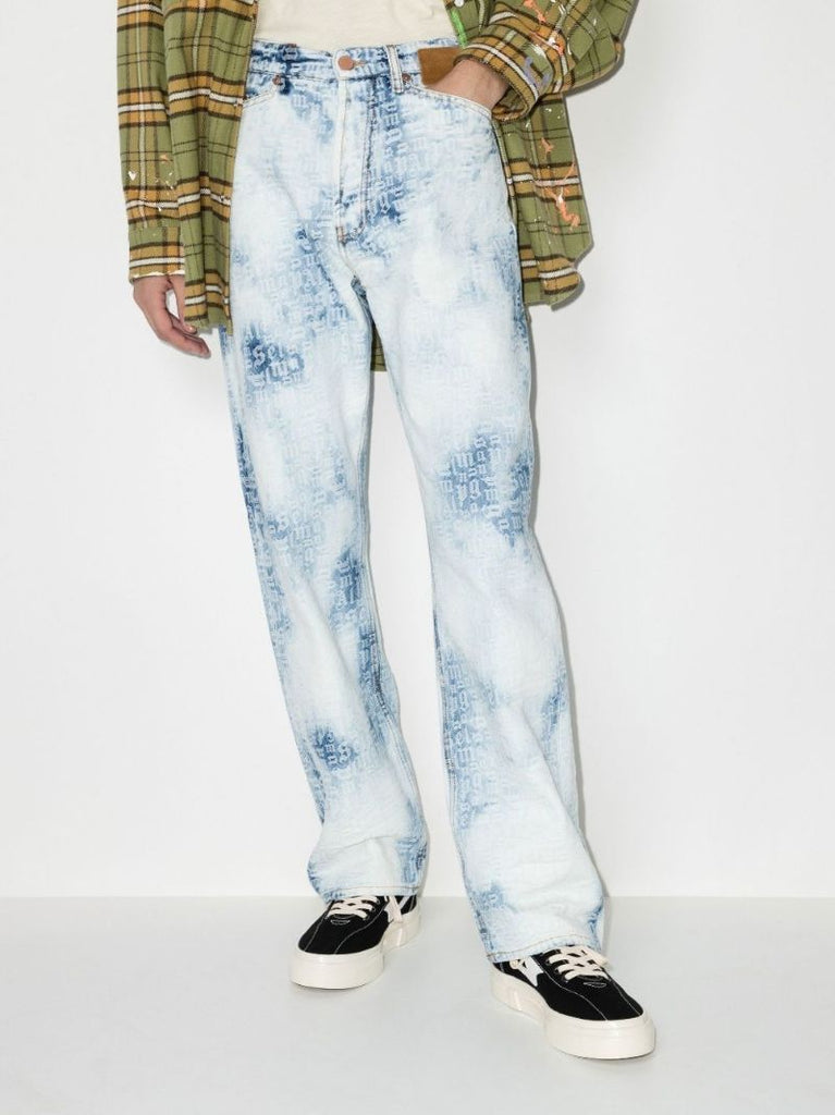 Monogram Print Jeans