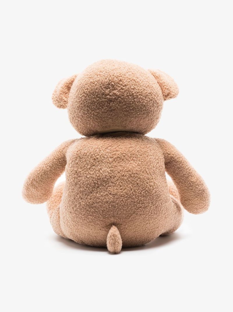 Beige Logo Embroidered Cotton Teddy Bear