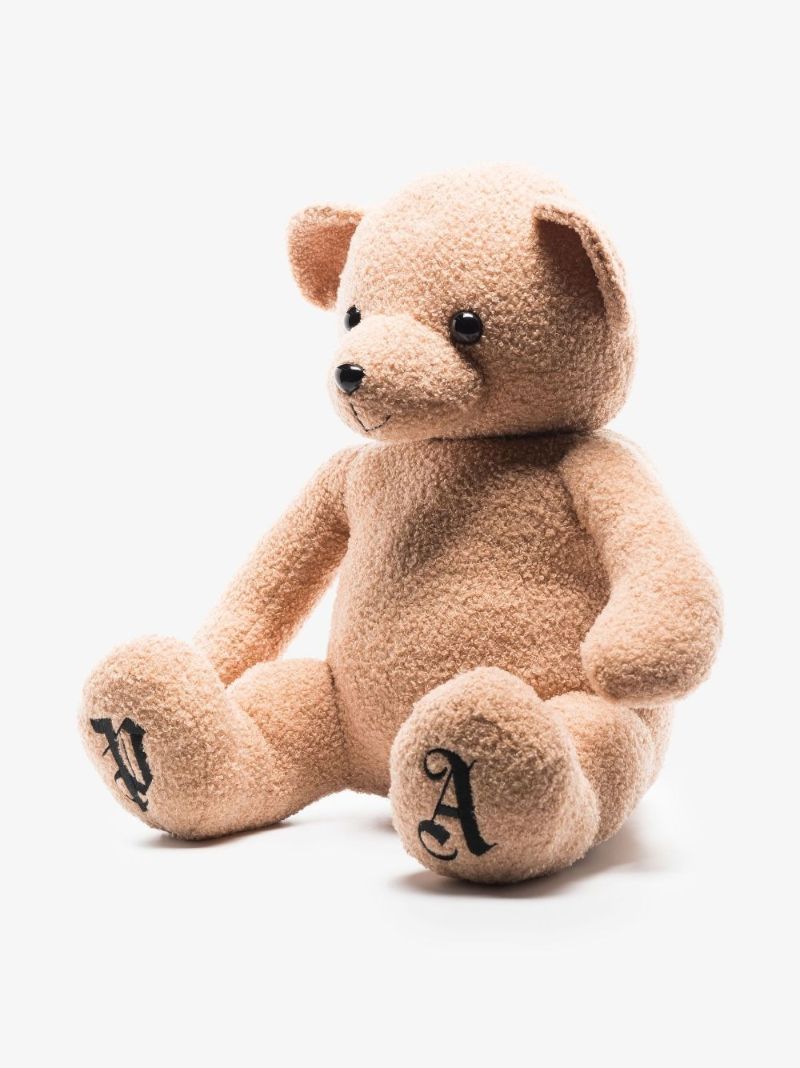 Beige Logo Embroidered Cotton Teddy Bear
