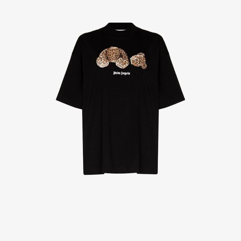 Leopard Print Bear Cotton T-shirt