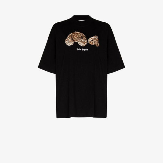 Leopard Print Bear Cotton T-shirt