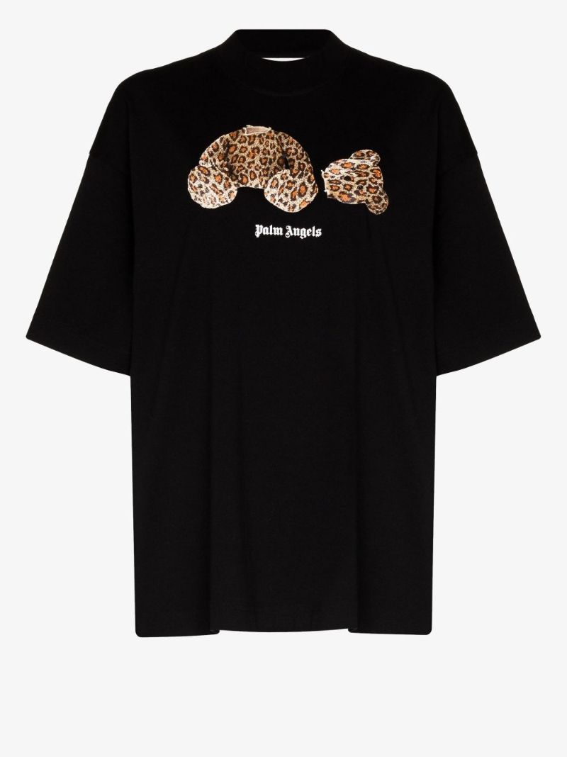 Leopard Print Bear Cotton T-shirt