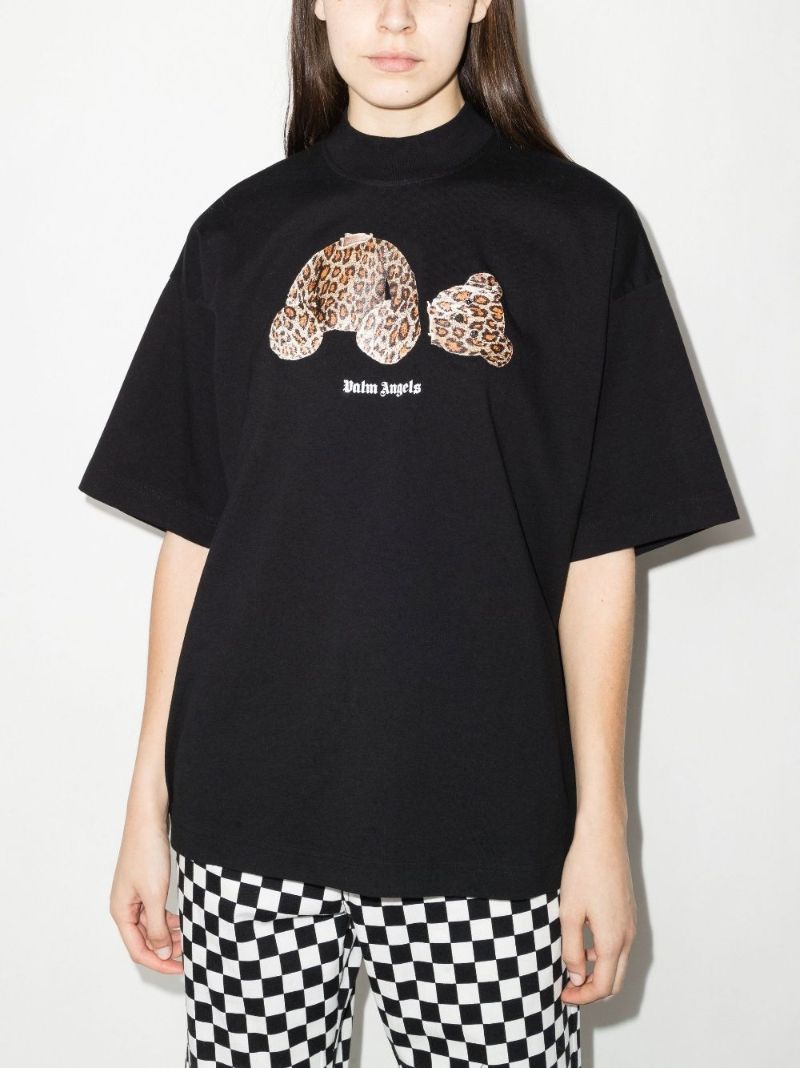 Leopard Print Bear Cotton T-shirt