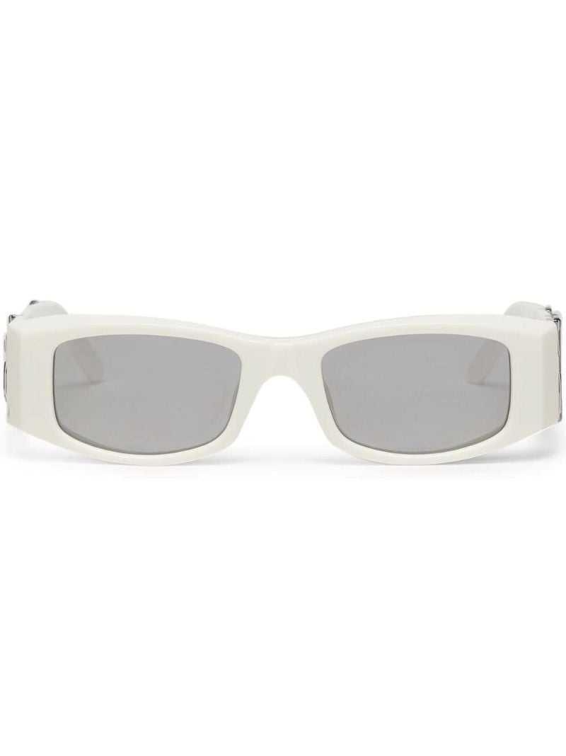 White Logo Rectangle Sunglasses