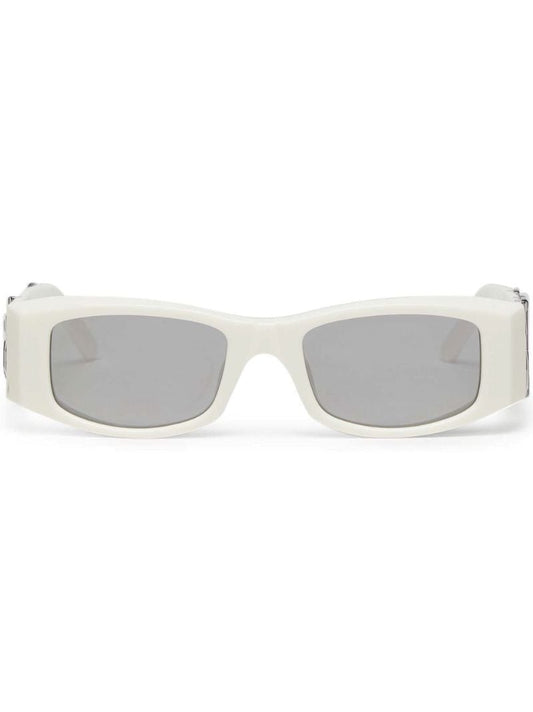 White Logo Rectangle Sunglasses