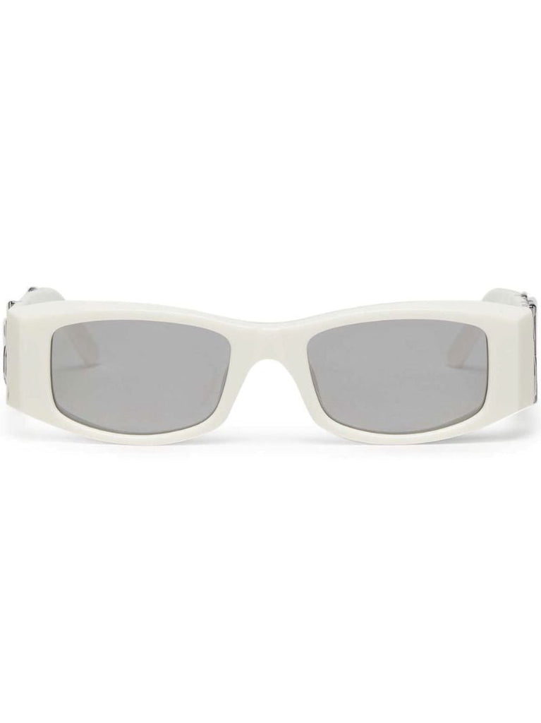 White Logo Rectangle Sunglasses
