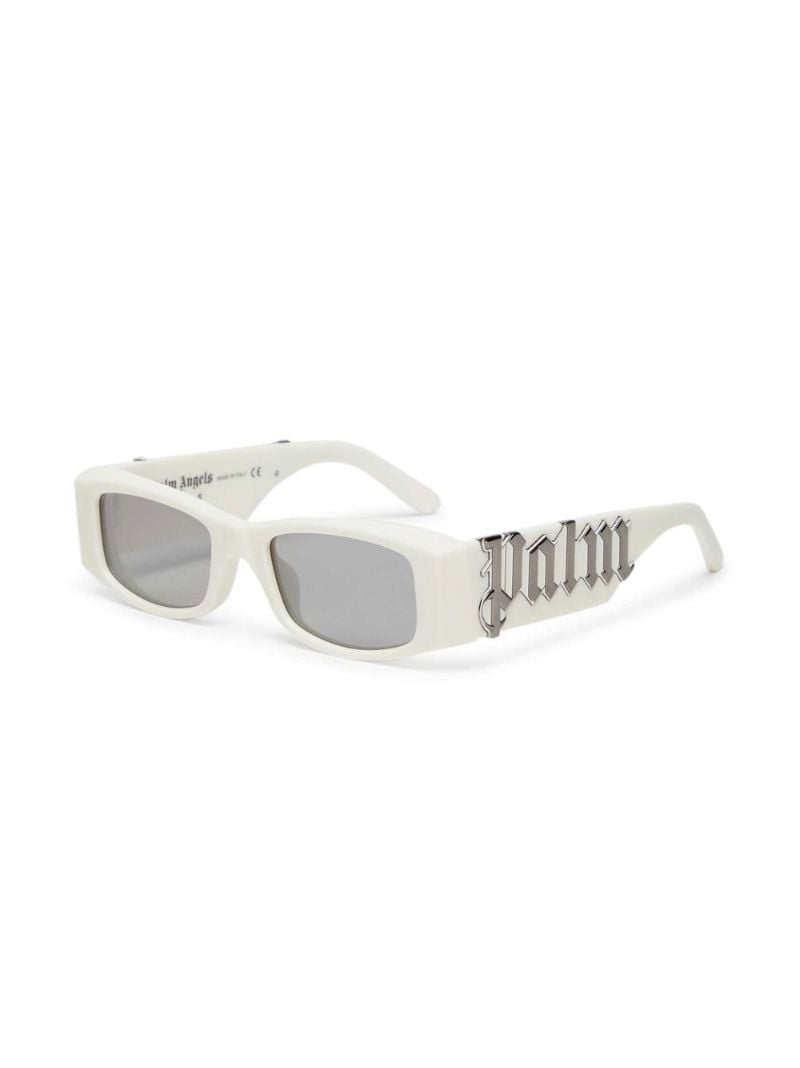 White Logo Rectangle Sunglasses