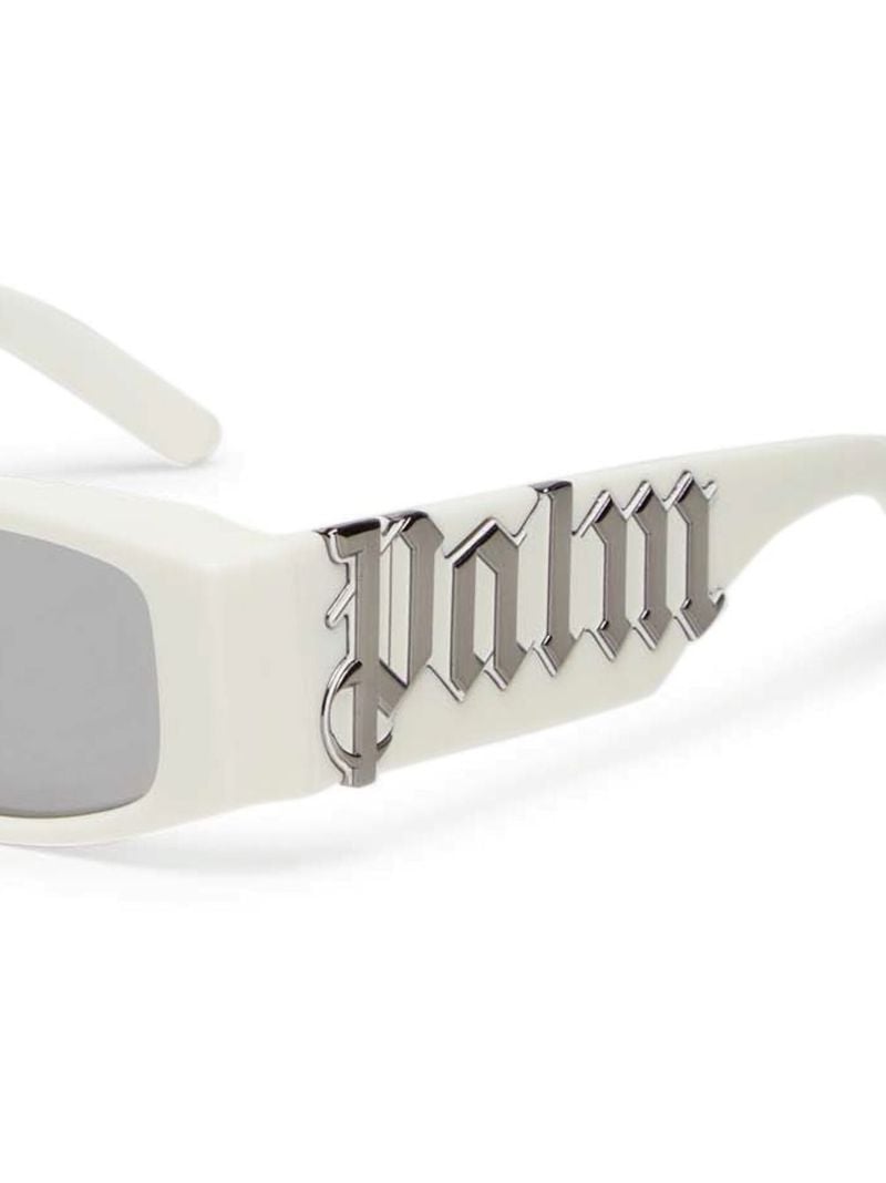 White Logo Rectangle Sunglasses