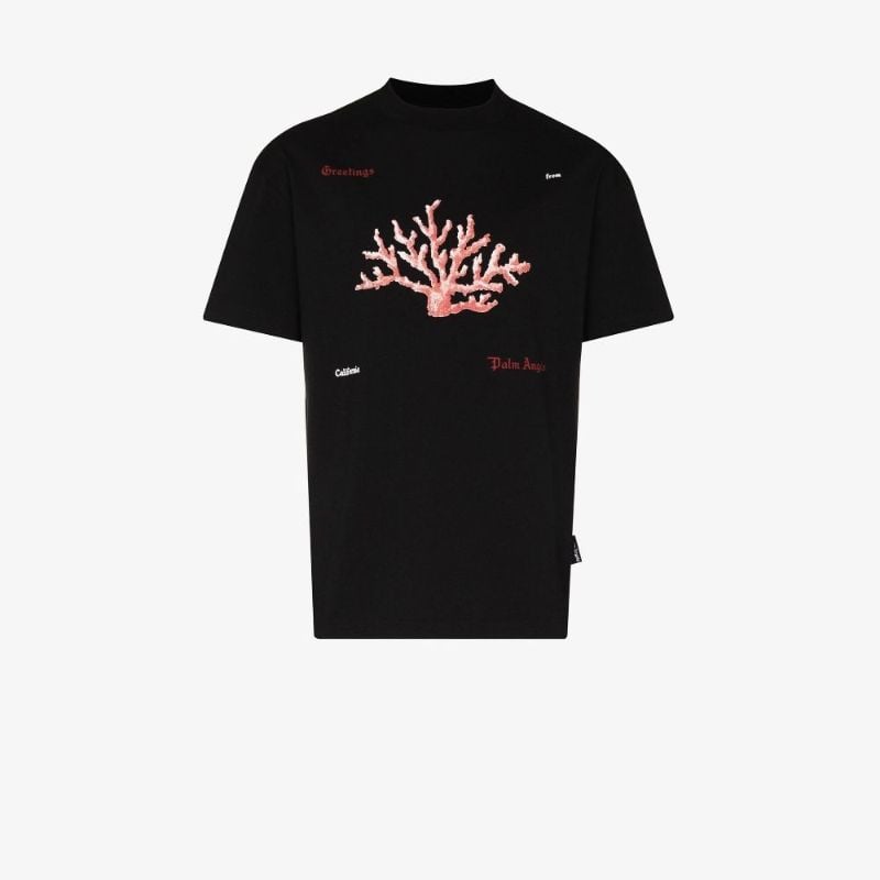 Coral Print Cotton T-shirt